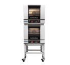 Turbofan E23D3/2C - Half Size Digital Electric Convection Ovens Double Stacked on a Stainless Steel Base Stand